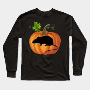 Mouse in pumpkin Long Sleeve T-Shirt